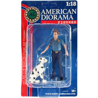American Diorama Figures - Firefighters Fire Trainer and Dog for 1/18 Scale Models ,