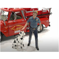 American Diorama Figures - Firefighters Fire Trainer and Dog for 1/24 Scale Models ,