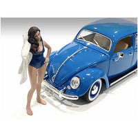 American Diorama Figurine - 3 inch Beach Girl Katy Poly-Resin for 1/24 Scale Models ,