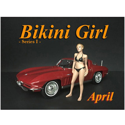 American Diorama Figurine - April Bikini Calendar Girl Polyresin for 1/18 Scale Models ,