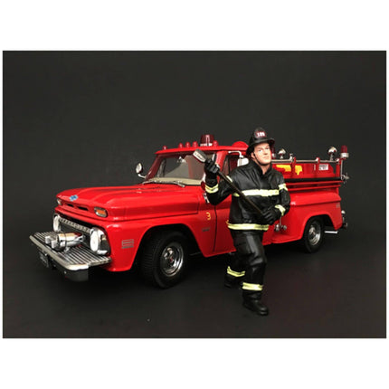 American Diorama Figurine - Firefighter with Axe For 1:18 Models Blister Pack, 4 inch ,