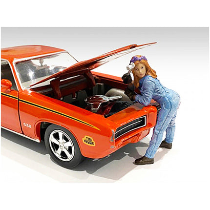 American Diorama Figurine - Retro Female Mechanic I 1/18 Scale Models Poly Resin ,