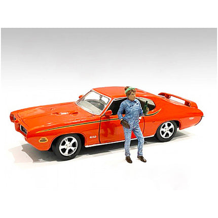 American Diorama Figurine - Retro Female Mechanic IV 1/24 Scale Models Poly Resin ,