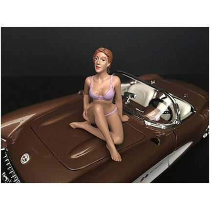 American Diorama Figurine - September Bikini Calendar Girl for 1/18 Scale Models ,