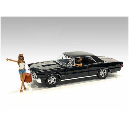 American Diorama Figurine Set - Hitchhiker White Shirt for 1/24 Models, 2 Piece ,