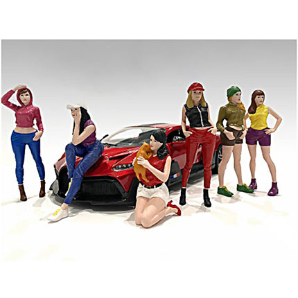 American Diorama Figurine Set - Poly Resin Girls Night Out 6 Piece for 1/24 Models ,