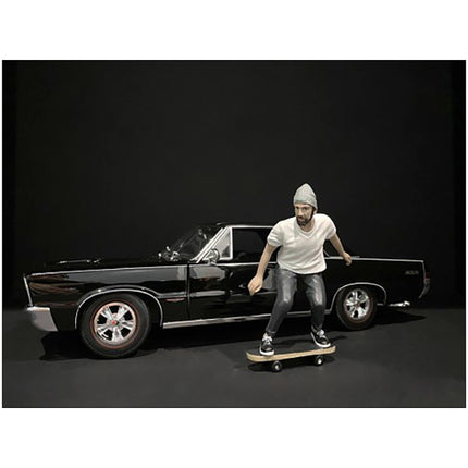 American Diorama Figurine - Skateboarder II Poly Resin Material for 1/24 Models ,