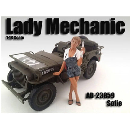 American Diorama Lady Mechanic Sofie Figure - For 1:18 Scale Models Blister Pack ,