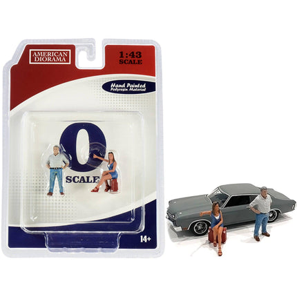 American Diorama Two Figurines Set III - 70s Style for 1/43 Scale Models Polyresin ,
