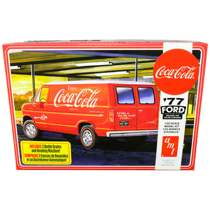 AMT 1/25 Model Kit - Skill 3 1977 Ford Delivery Van with 2 Bottles Crates Coca-Cola ,