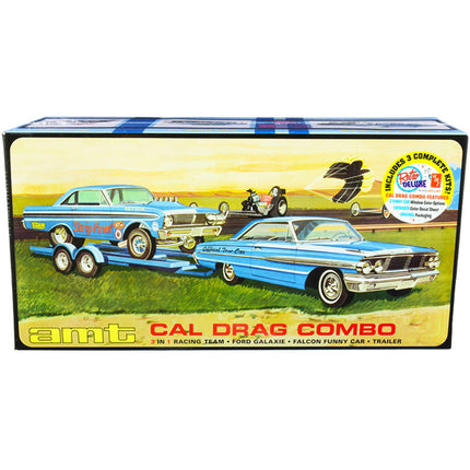 AMT 1/25 Scale Models Kit - Skill 2 Ford Cal Drag Team Ford Galaxie, Set of 3 ,