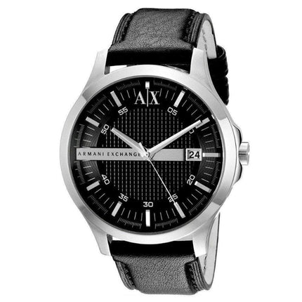 Armani Exchange AX2101 Men's Whitman Black Dial Black Leather Strap Watch ,