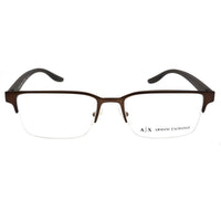 Armani Exchange Men's Eyeglasses - Demo Lens Matte Brown Half Rim Frame | 0AX1046 6001 ,