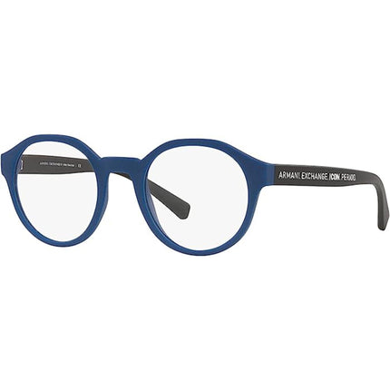 Armani Exchange Men's Eyeglasses - Matte Blue Round Full-Rim Frame | 0AX3085 8168 ,