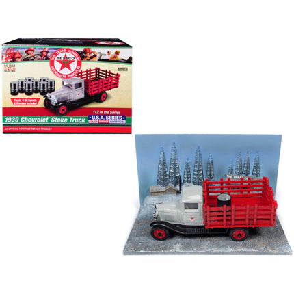 Auto World 1/43 Stake Truck - 1930 Chevrolet with Oil Barrels and Derricks Diorama ,