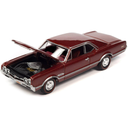 Auto World 1/64 Diecast Car - 1966 Oldsmobile 442 Autumn Bronze Metallic, Red Interior ,