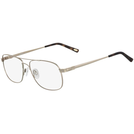 Autoflex Men's Eyeglasses - Lt Gold Metal Square Frame Demo Lens | AUTOFLEX 100 710 ,