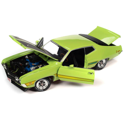Autoworld 1/18 Model Car - 1971 Ford Torino Cobra Grabber Lime Green with Black ,
