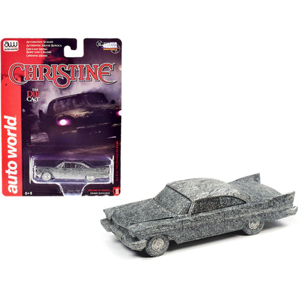 Autoworld 1/64 Diecast Model Car - Christine 1958 Plymouth Fury After Fire Version ,