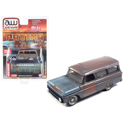 Autoworld 1/64 Scale Diecast Model Car - 1965 Chevrolet Suburban Patina Series ,
