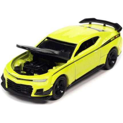 Autoworld 1/64 Scale Model Car - 2019 Chevrolet Camaro Nickey ZL1 1LE Shock Yellow ,