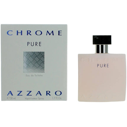 Azzaro Men's Eau De Toilette Spray - Chrome Pure with a Touch of Romance, 1.7 oz ,