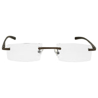 B+D Unisex Eyeglasses - AL Readers Rimless +1.50, Matte Bronze/Brown | 2288-38-15 ,