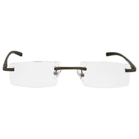 B+D Unisex Eyeglasses - AL Readers Rimless +2.00, Matte Gun/Black | 2288-99-20 ,