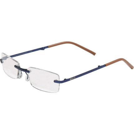 B+D Unisex Eyeglasses - Folding Readers +2.00, Matte Blue/Brown | 2244-57-20 ,