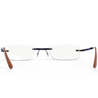 B+D Unisex Eyeglasses - Folding Readers +2.00, Matte Blue/Brown | 2244-57-20 ,