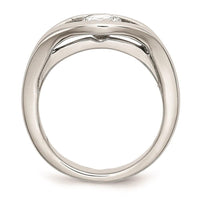 Stainless Steel Polished CZ Ring ,