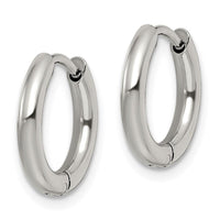 Stainless Steel Polished 2.5mm Hinged Hoop Earrings ,