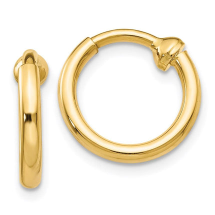 14k Non-Pierced Hoop Earrings ,
