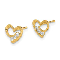 Madi K Kid's 14k CZ Heart Post Earrings ,
