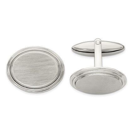 Stainless Steel Brushed and Polished Cufflinks ,