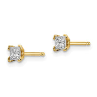 14k AA Quality Complete Princess-cut Diamond Stud Ear ,