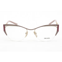 Prada Women's Eyeglasses - Clear Lens Gold/Pink Metal Cat Eye Frame | 0PR 63YV 14A1O1 ,