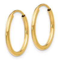 14k 1.5mm Polished Round Endless Hoop Earrings ,