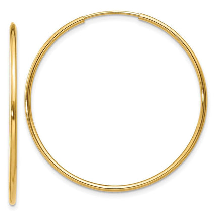14k 1.25mm Endless Hoop Earring ,