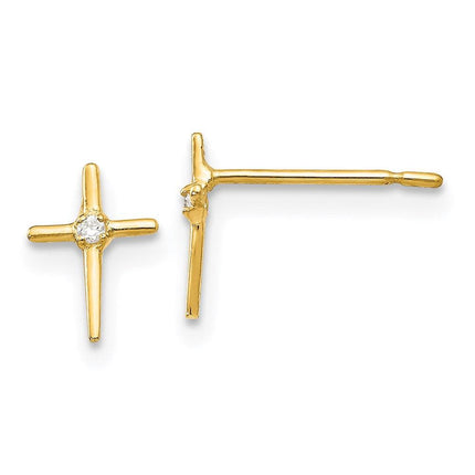 Madi K Kid's 14k CZ Cross Post Earrings ,