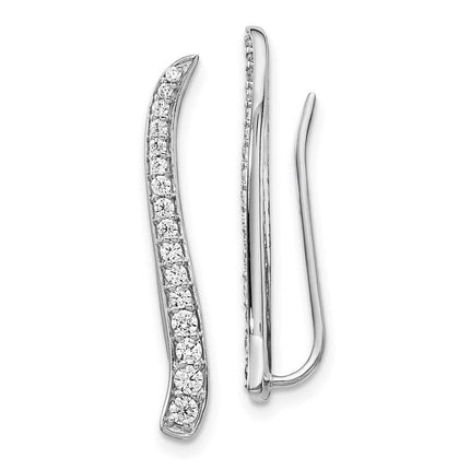 14k White Gold Diamond Earrings ,