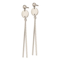 Stainless Steel Polished Bar Post Dangle Earrings ,