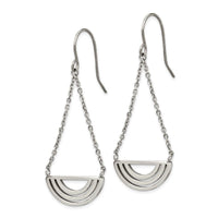 Stainless Steel Polished Dangle Shepherd Hook Earrings ,