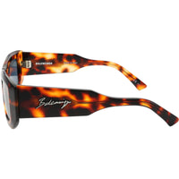 Balenciaga Unisex Sunglasses - Havana Rectangular Frame | BALENCIAGA BB0121S 002 ,