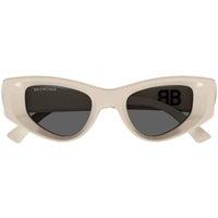 Balenciaga Women's Sunglasses - Beige Acetate Cat Eye Frame Grey Lens | BB0243S 003 ,
