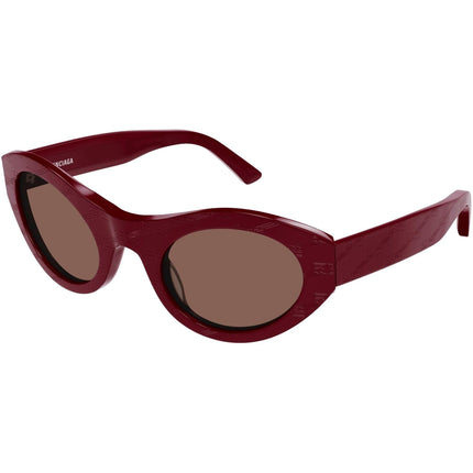 Balenciaga Women's Sunglasses - Burgundy Cat Eye Shape Frame Brown Lens | BB0250S 004 ,