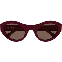 Balenciaga Women's Sunglasses - Burgundy Cat Eye Shape Frame Brown Lens | BB0250S 004 ,