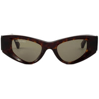 Balenciaga Women's Sunglasses - Havana Acetate Cat Eye Frame Green Lens | BB0243S 002 ,
