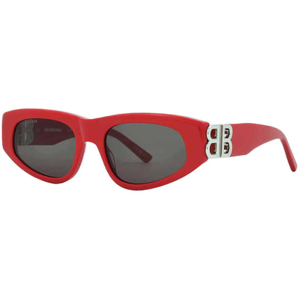 Balenciaga Women's Sunglasses - Red Acetate Cat Eye Frame Grey Lens | BB0095S 016 ,