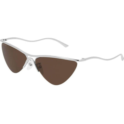 Balenciaga Women's Sunglasses - Silver Metal Frame Brown Lens | BALENCIAGA BB0093S 2 ,